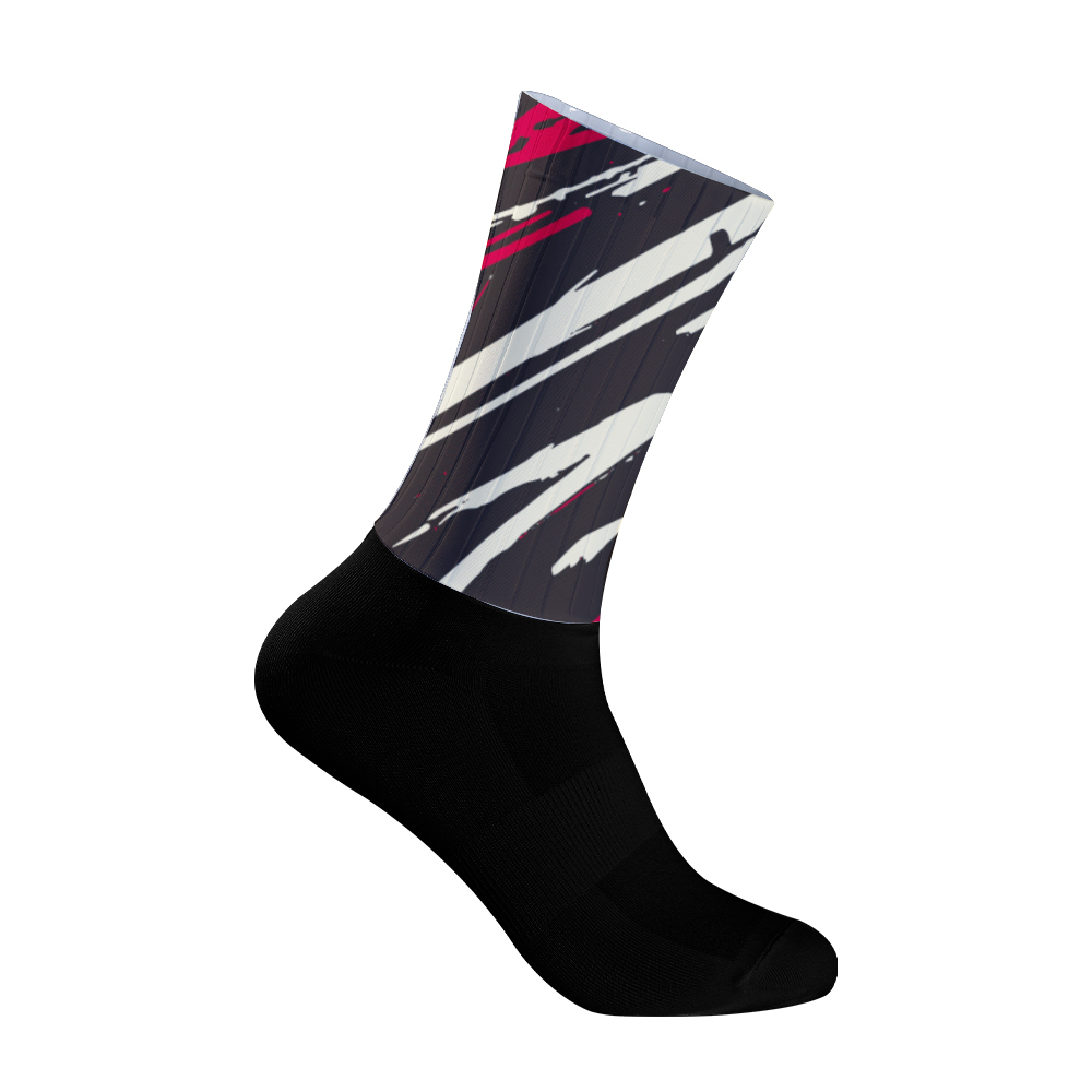 Mountain Biking Socks - Modische Farbblock-Radsocken, atmungsaktive, feuchtigkeitsableitende Sportsocken für