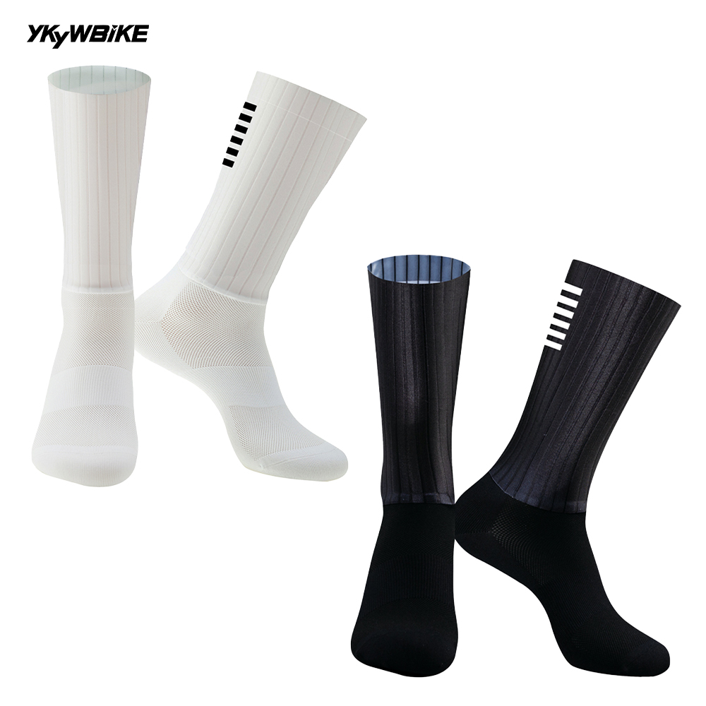 Mountain Biking Socks - Ykyw schwarz weiß Anti-Rutsch-Silikon Herren Rad