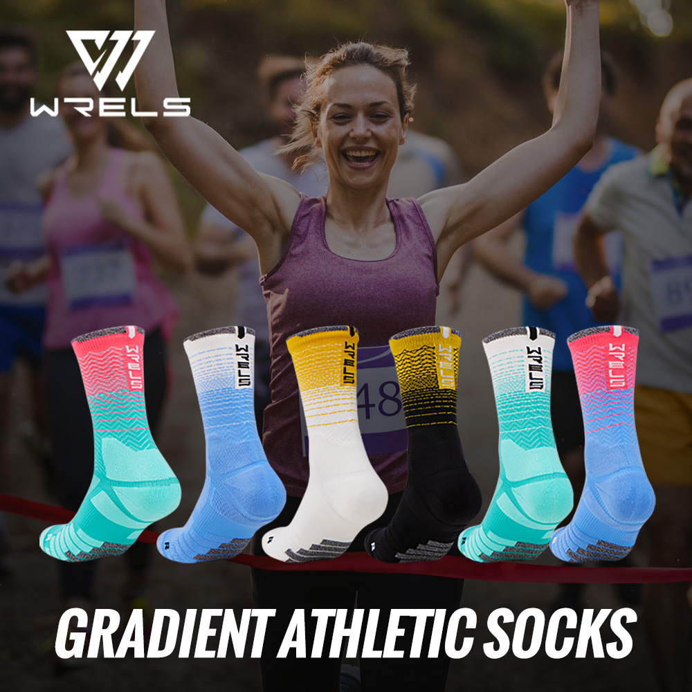 Mountain Biking Socks - WRELS 1/2/3 gepolsterte Sport-Sportsocken, atmungsaktive Laufsocken,