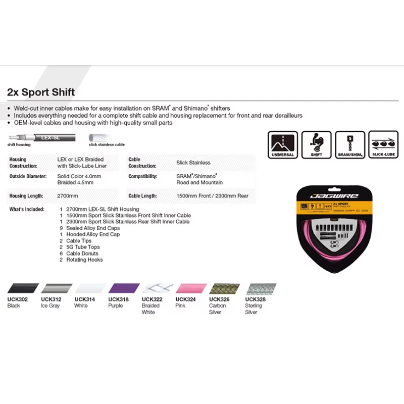 JAGWIRE 2x Sport Shift Kabel F – Mountain Biking Sport Bewertung und Preis